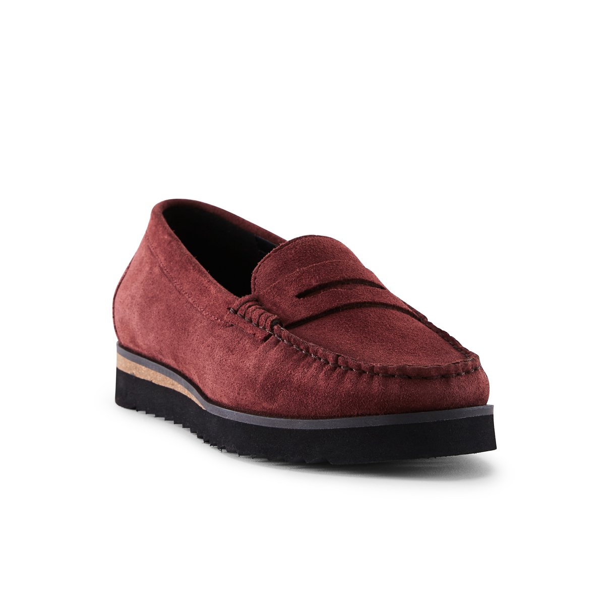 Mocassins à enfiler semelle compensée bordeaux, PEDICONFORT