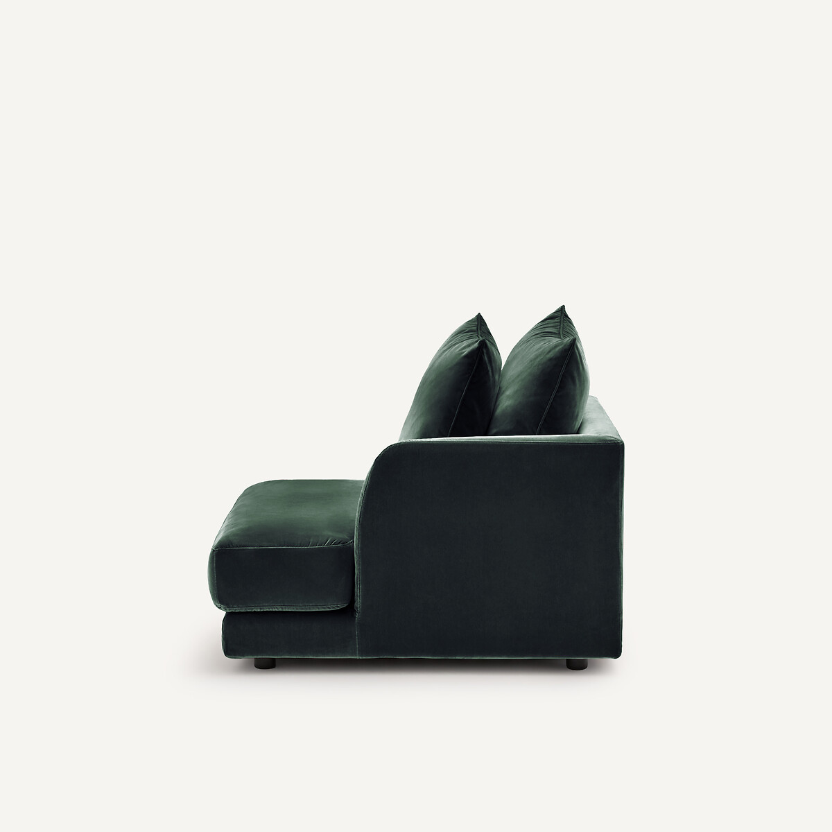 Rechtes Einzelsofa, modular, aus Samt, TIBERIO khaki, AM.PM