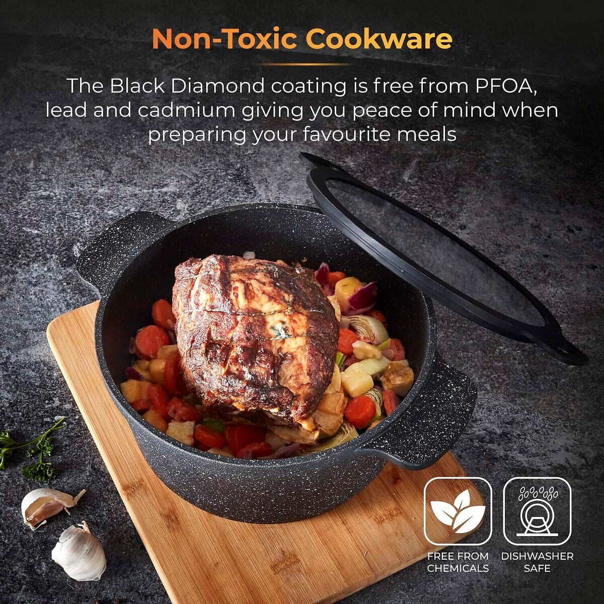 24cm Precision Multi-Function Casserole black, TOWER