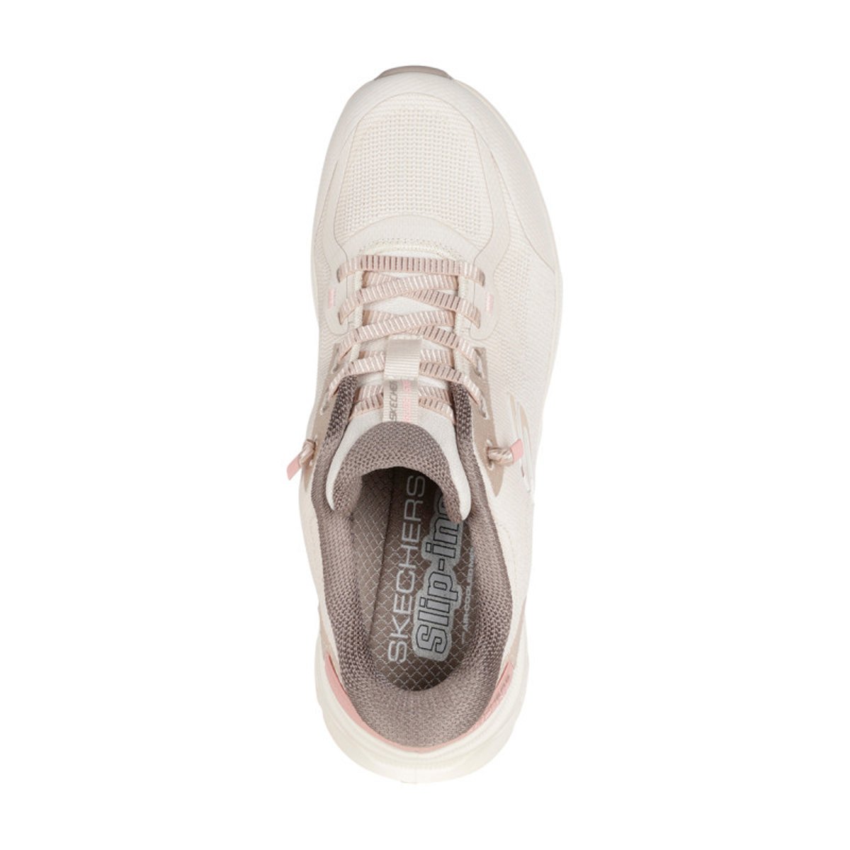 Baskets écrues avec une semelle plate et une fermeture slip-on beige, SKECHERS