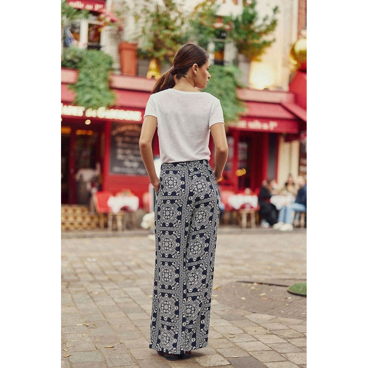 Pantalon large POZO imprimé bleu, LA PETITE ETOILE