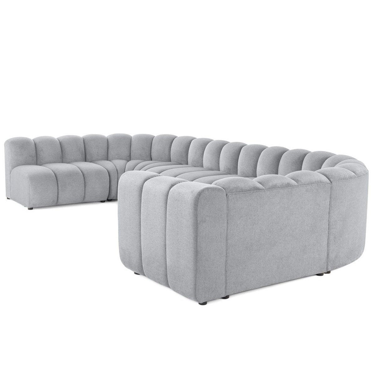 Canapé Panoramique 7 places - DEBBIE gris, BEST MOBILIER