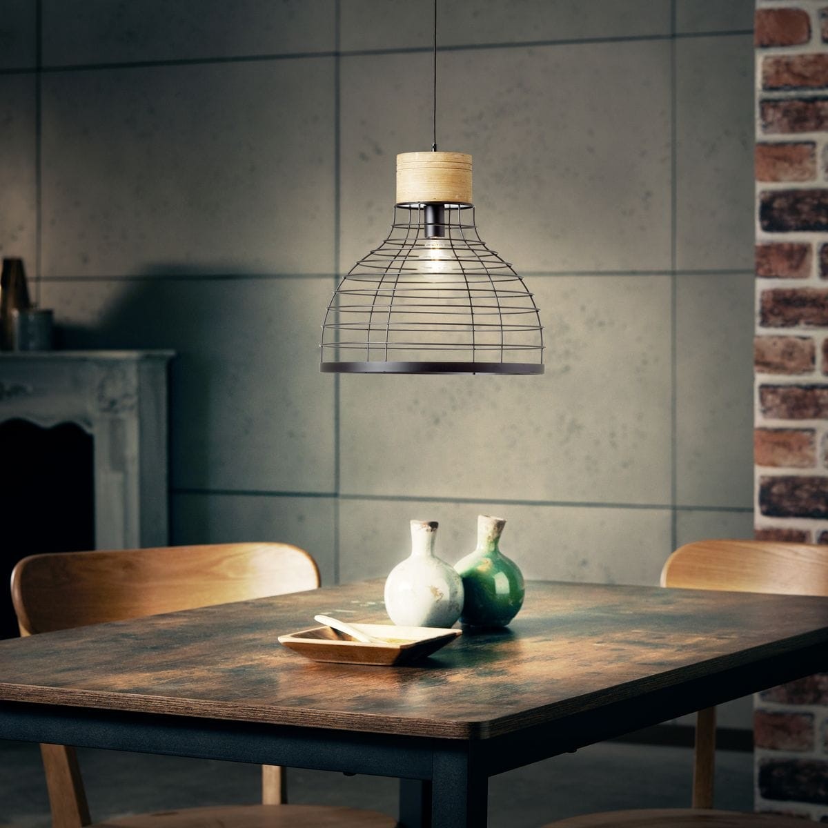 Suspension AVIA noir-bois, BRILLIANT