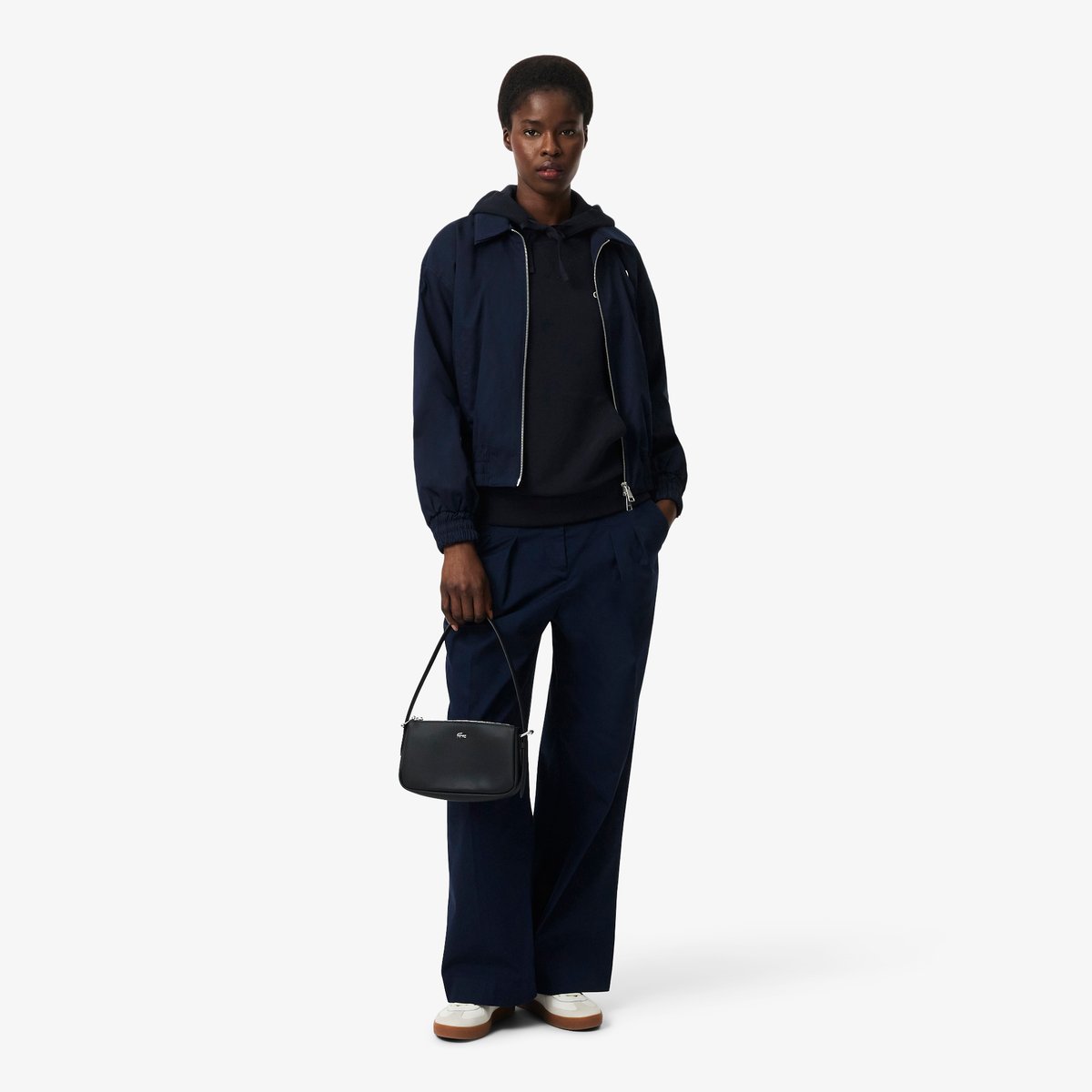 Veste gabardine stretch double col bleu-166, LACOSTE