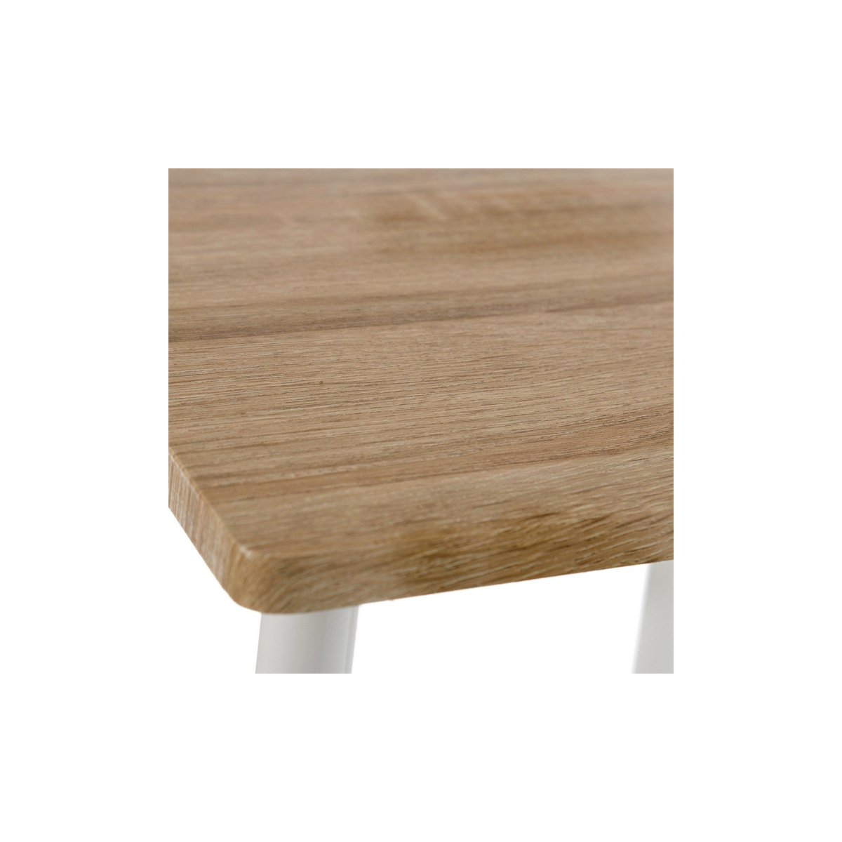 Table de chevet ou d'appoint en métal blanc et bois - 34x30x59cm bois, WADIGA