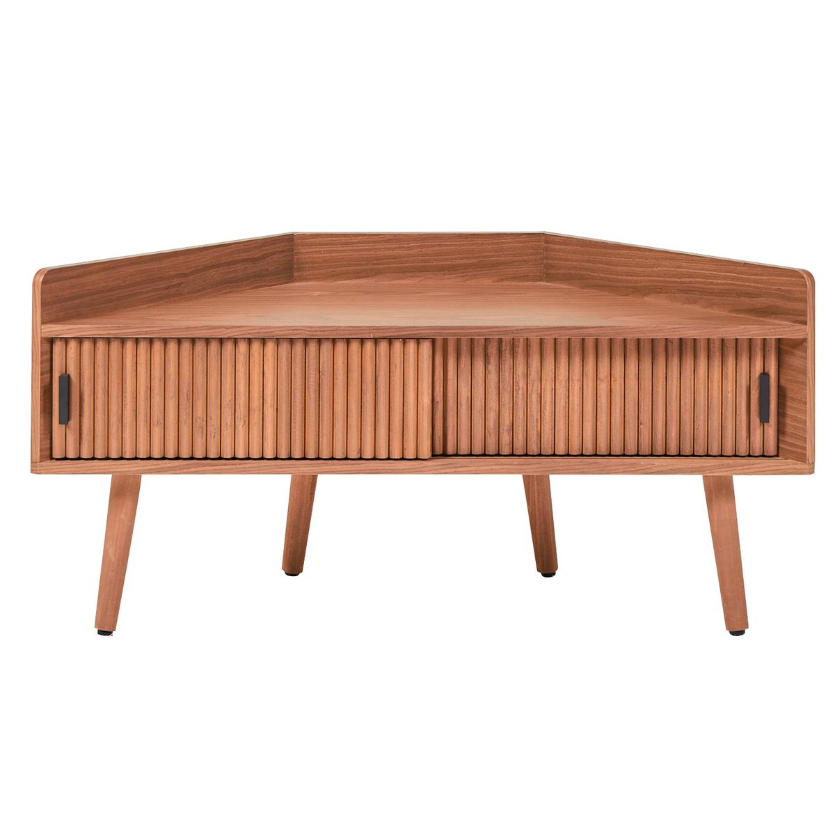 Meuble TV d'angle 2 portes, bois, TORUN marron foncé, NORDLYS