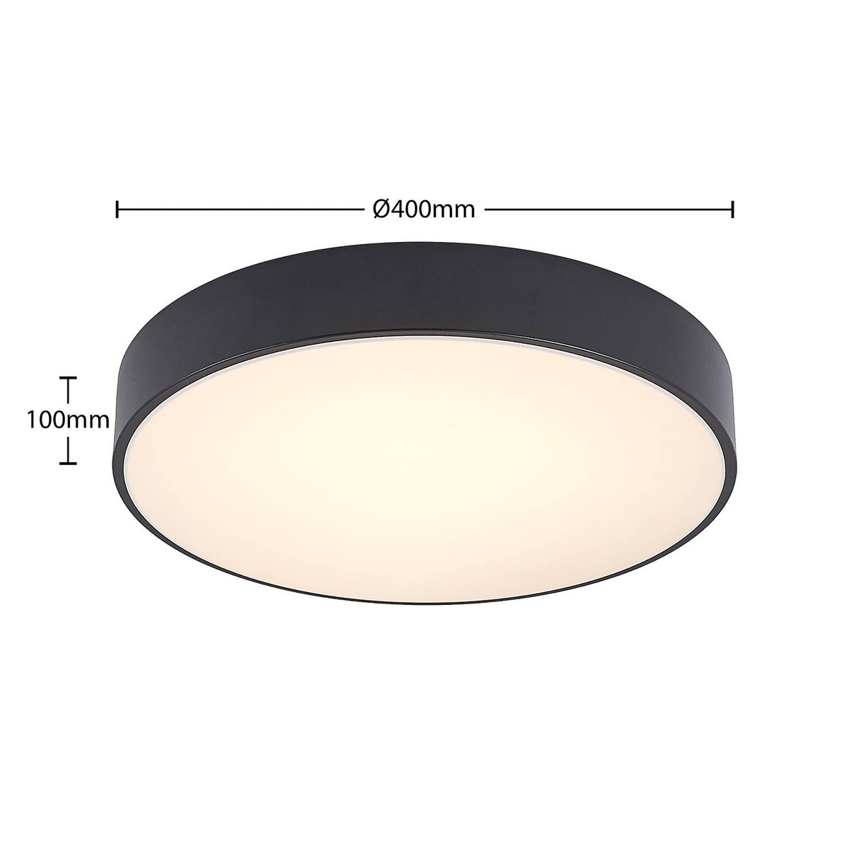 Plafonnier en métal moderneLED, Milada noir, blanc, LINDBY