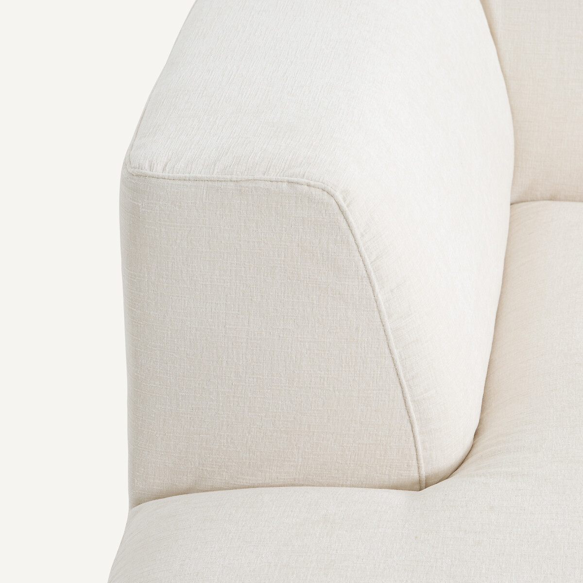 Canapé d'angle gauche ouvert velours chenille, JACOPO blanc, AM.PM