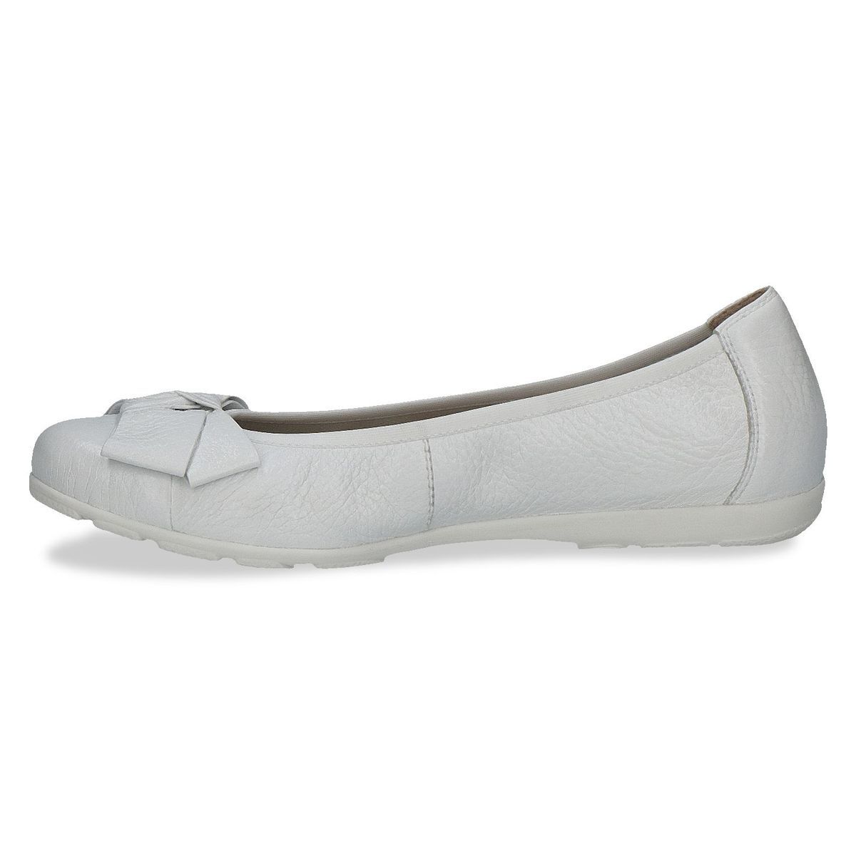 Ballerine en cuir blanc fauve, CAPRICE