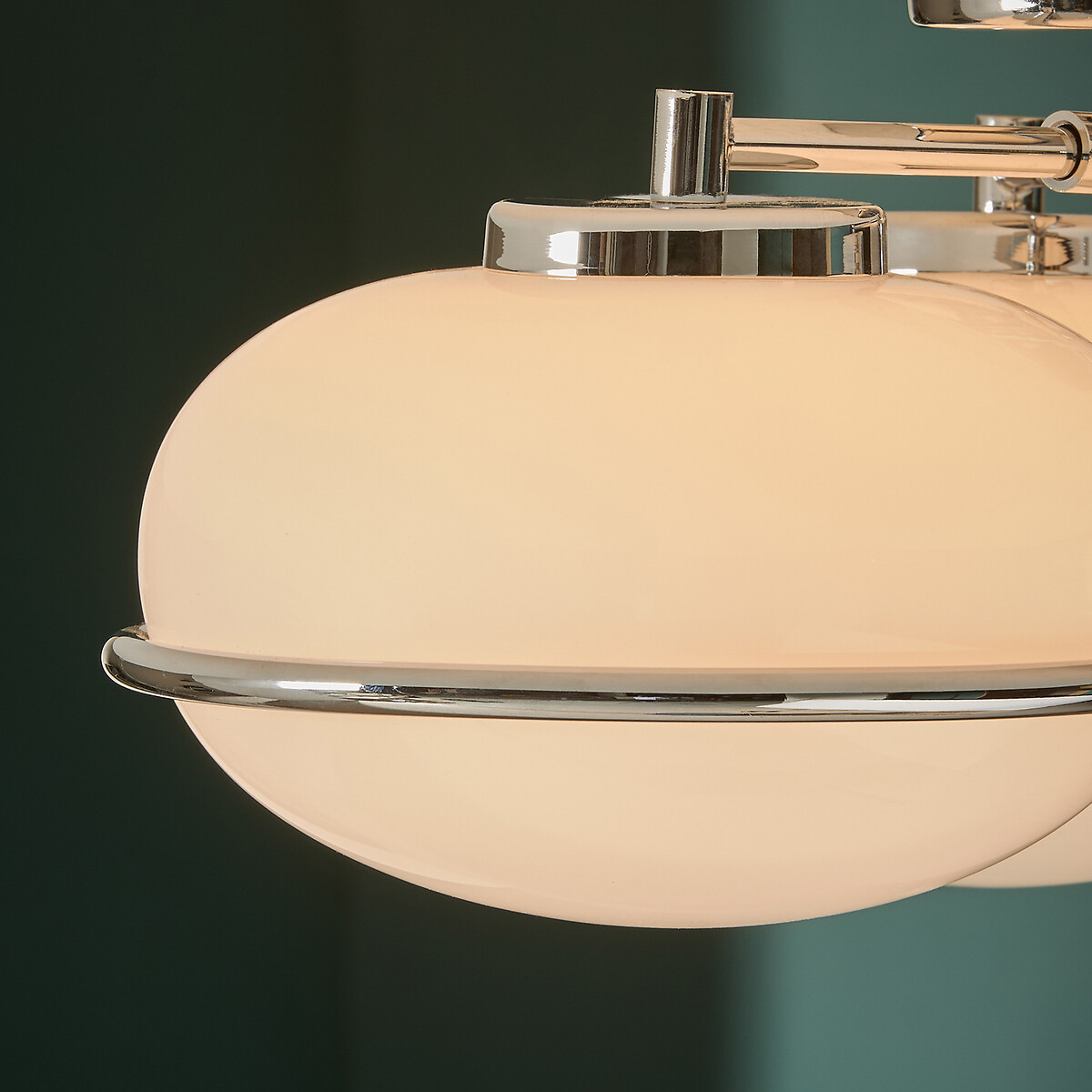 MADE.COM Piper 3-Light Semi-Flush Ceiling Light chrome, MADE