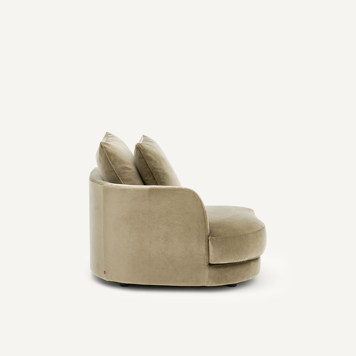Demi-canapé gauche, modulable en velours de lin, TIBERIO tilleul, AM.PM