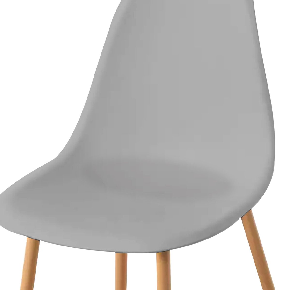 Chaise bois et plastique gris 45x48x85cm gris, WADIGA