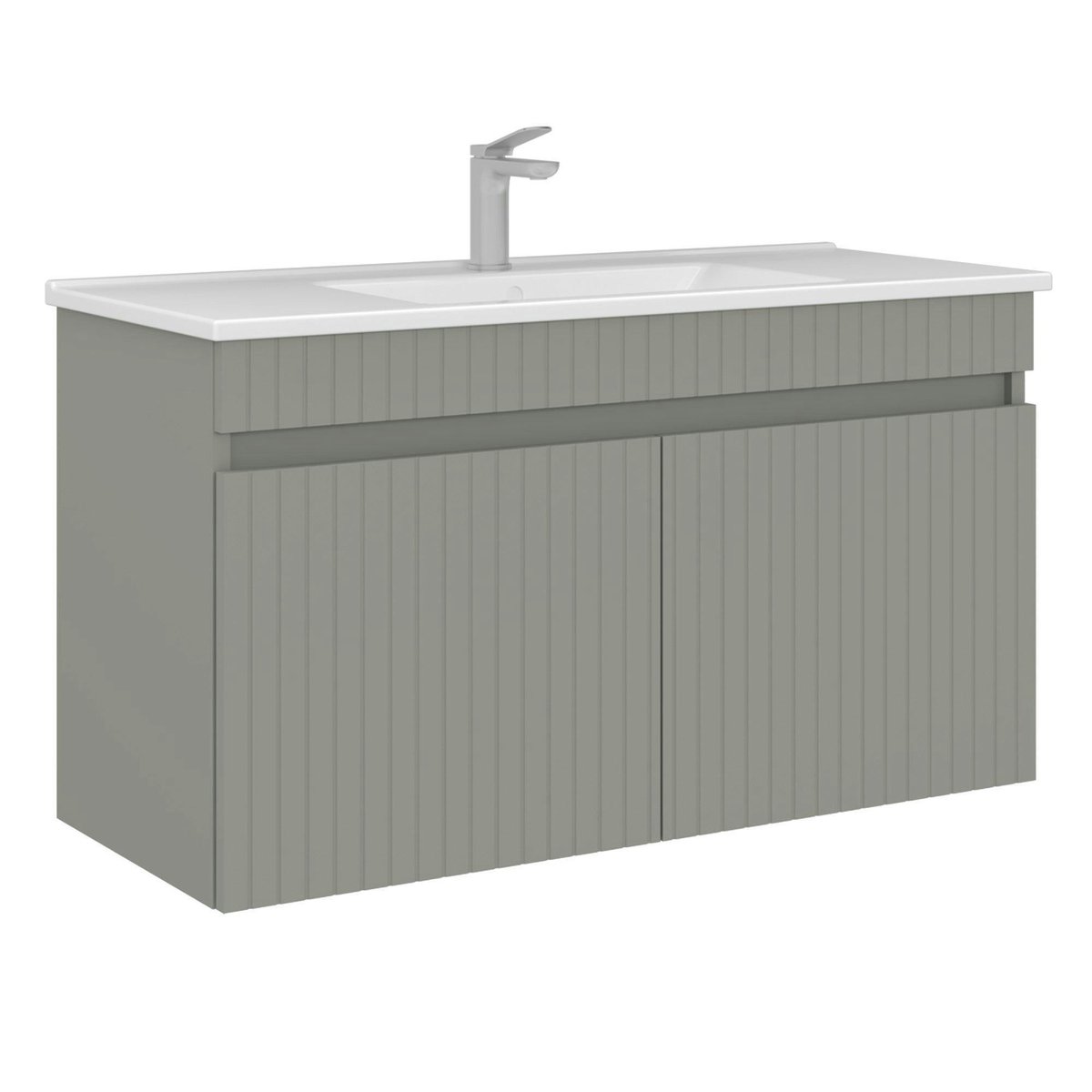 Meuble vasque mural 100 cm, 2 portes YARA cachemire, PIER IMPORT