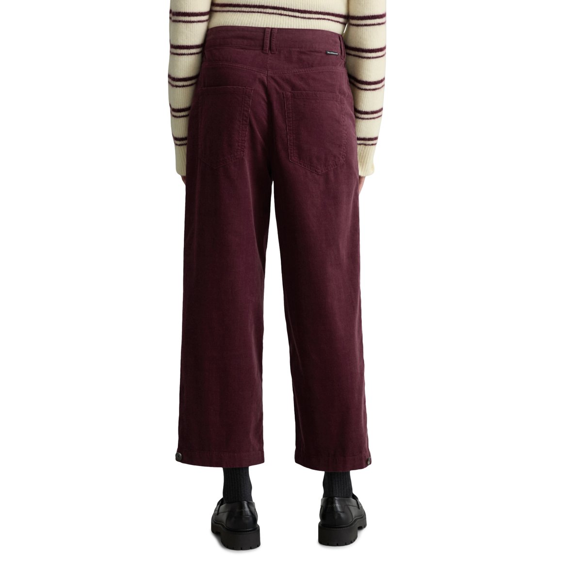 Pantalon en velours côtelé loose en coton organique rouge, MARC O’POLO DENIM