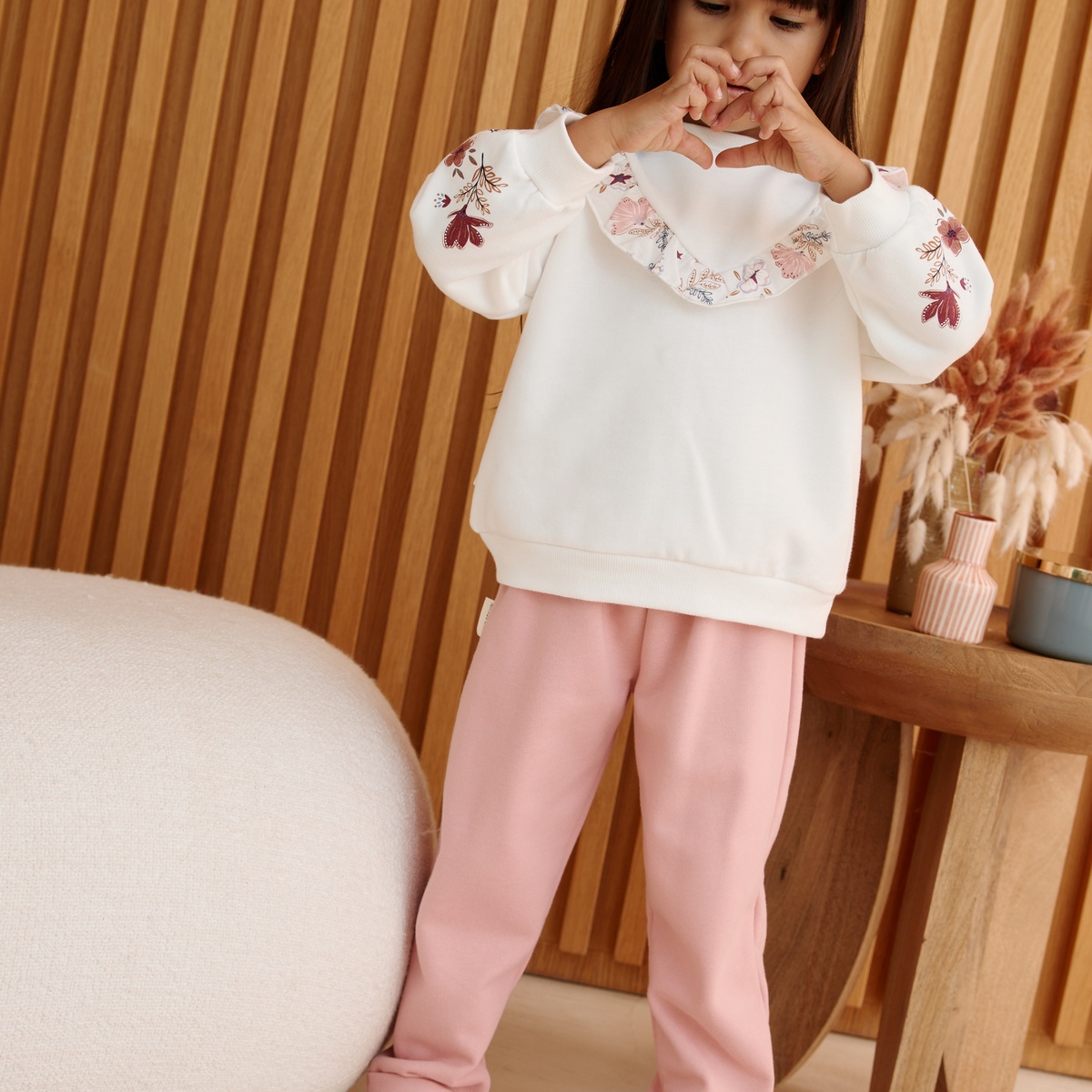 Ensemble bébé sweat et pantalon en molleton Cléo rose, PETIT BEGUIN