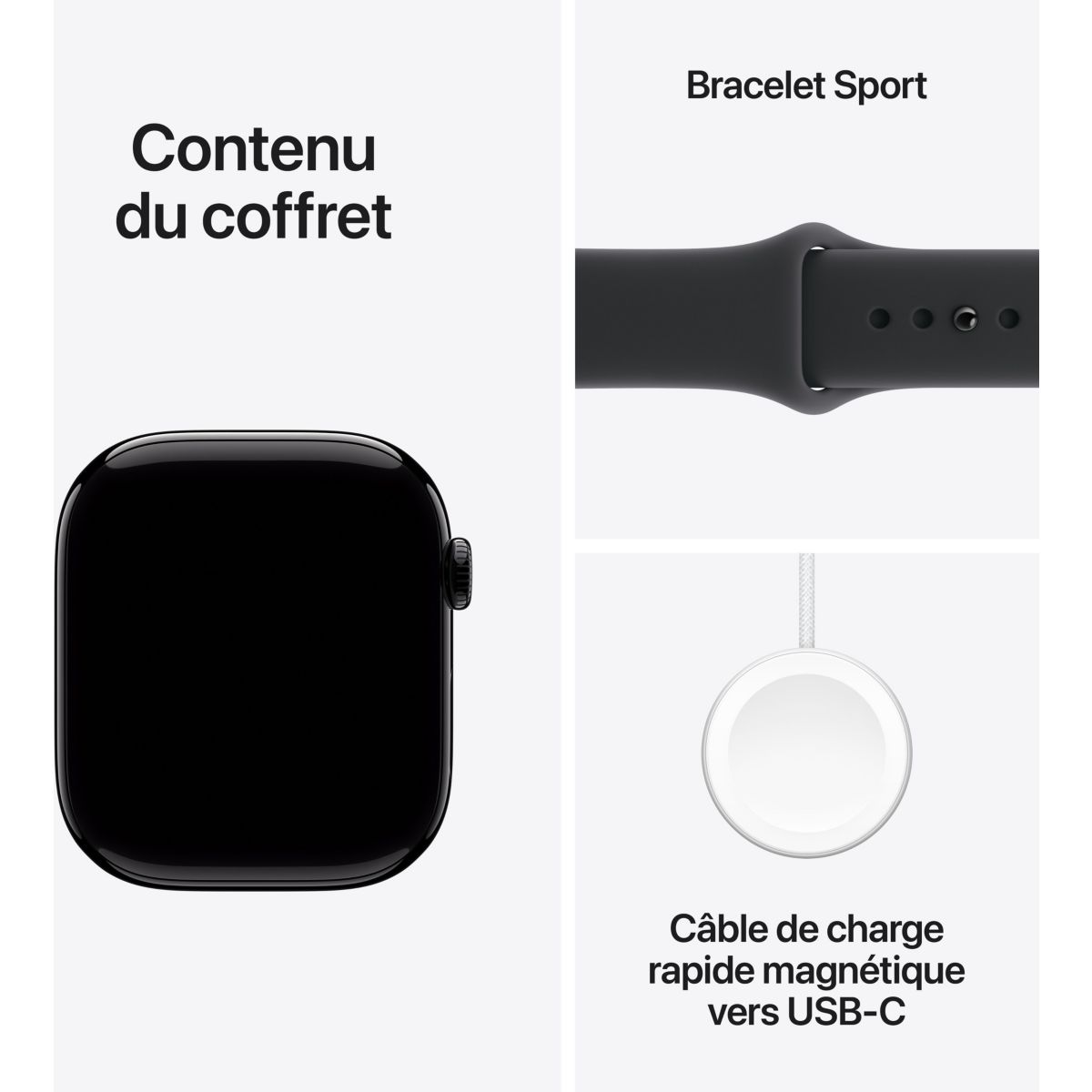 Montre connectée 42mm Alu Noir Serie 11 M/L Cellular noir, APPLE