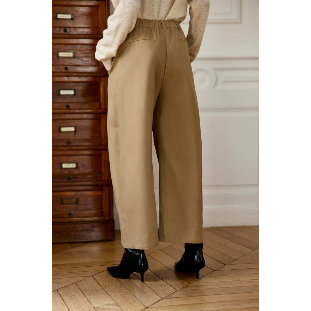 Pantalon barrel uni PARREL 13-beige, LA PETITE ETOILE