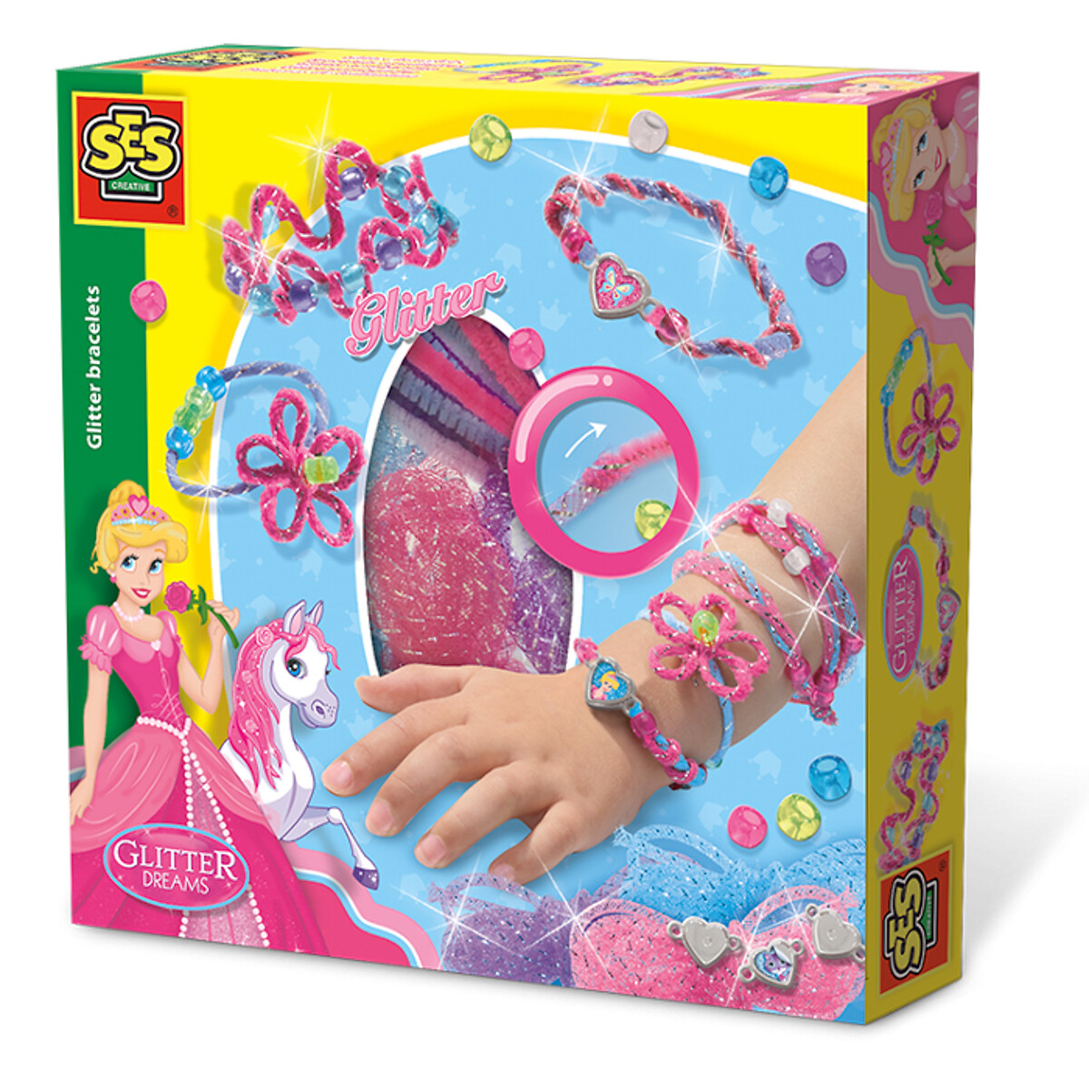 Brinquedo "Kit de pulseiras com glitter", SES multicolor, SES