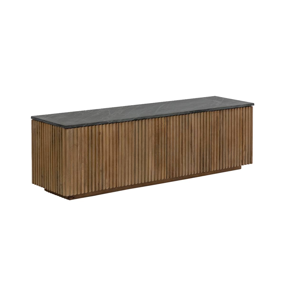 Meuble TV en bois de manguier BETTY bois clair, MADE IN MEUBLES