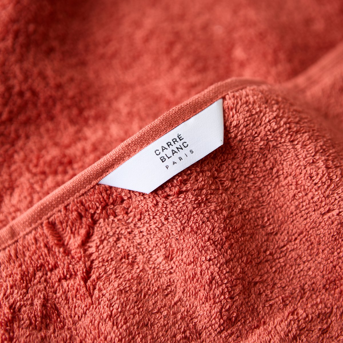 Serviette CALANCA terracotta, CARRE BLANC