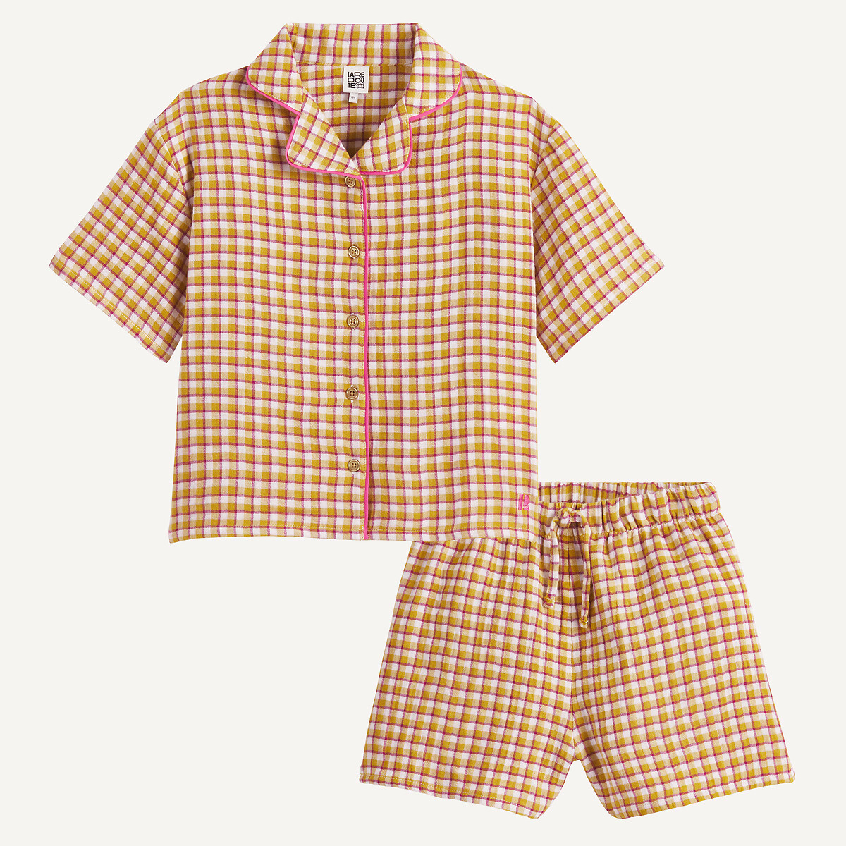 Geruite pyjashort, katoen geruit, LA REDOUTE COLLECTIONS