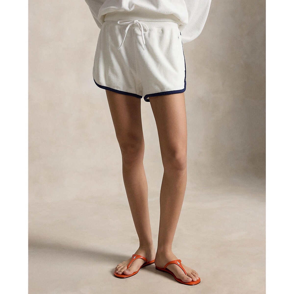 Short en éponge à taille élastiquée blanc, POLO RALPH LAUREN