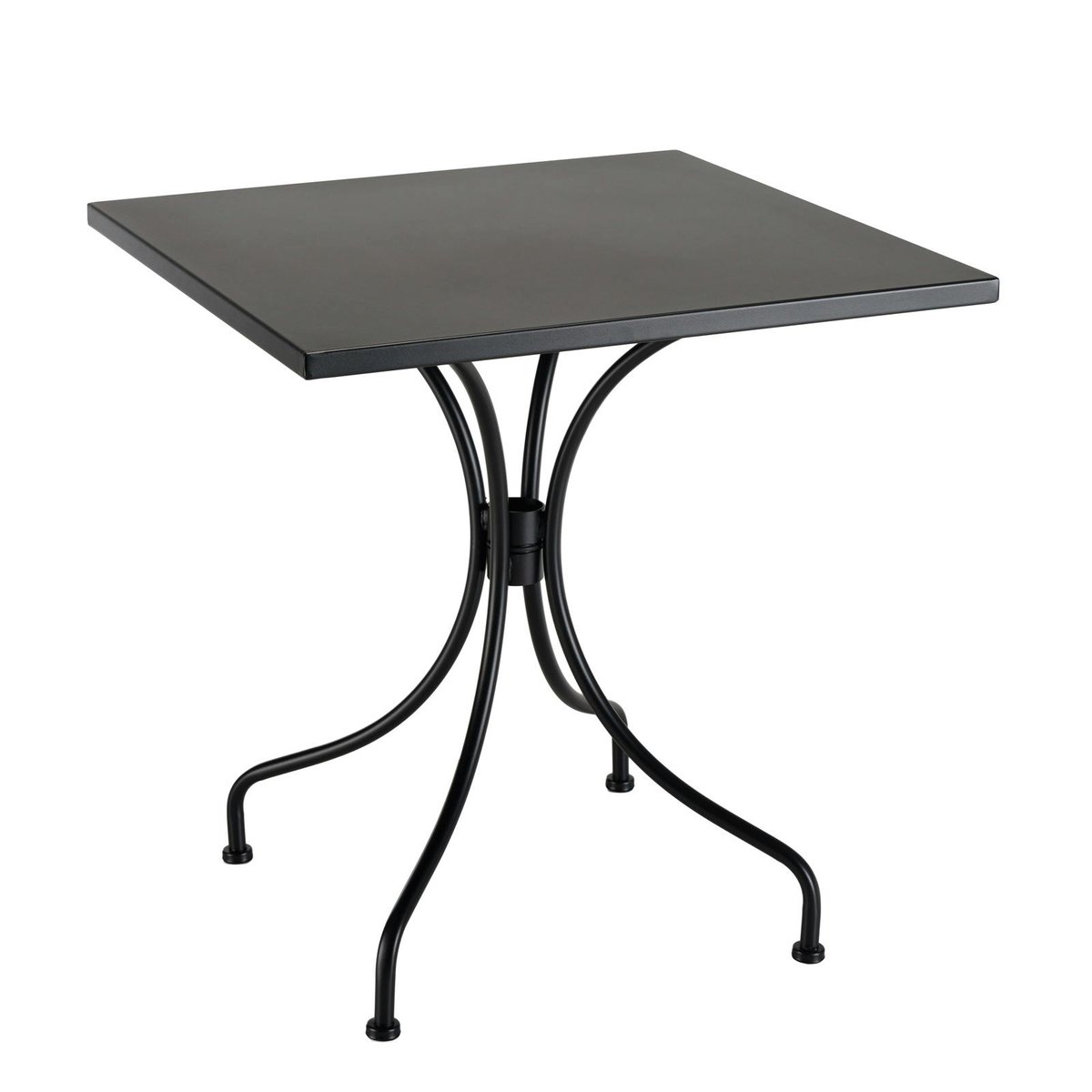 Petite table de jardin carrée 70x70 cm métal noir GIJON noir, PIER IMPORT