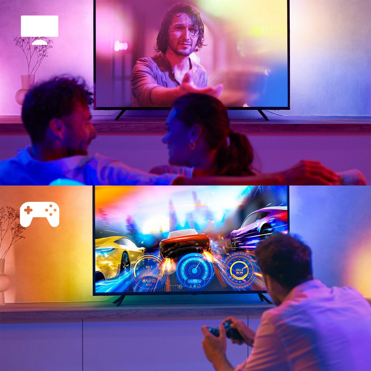 Ruban LED Play Gradient TV75'' White&Color Ambianc couleur unique, PHILIPS HUE
