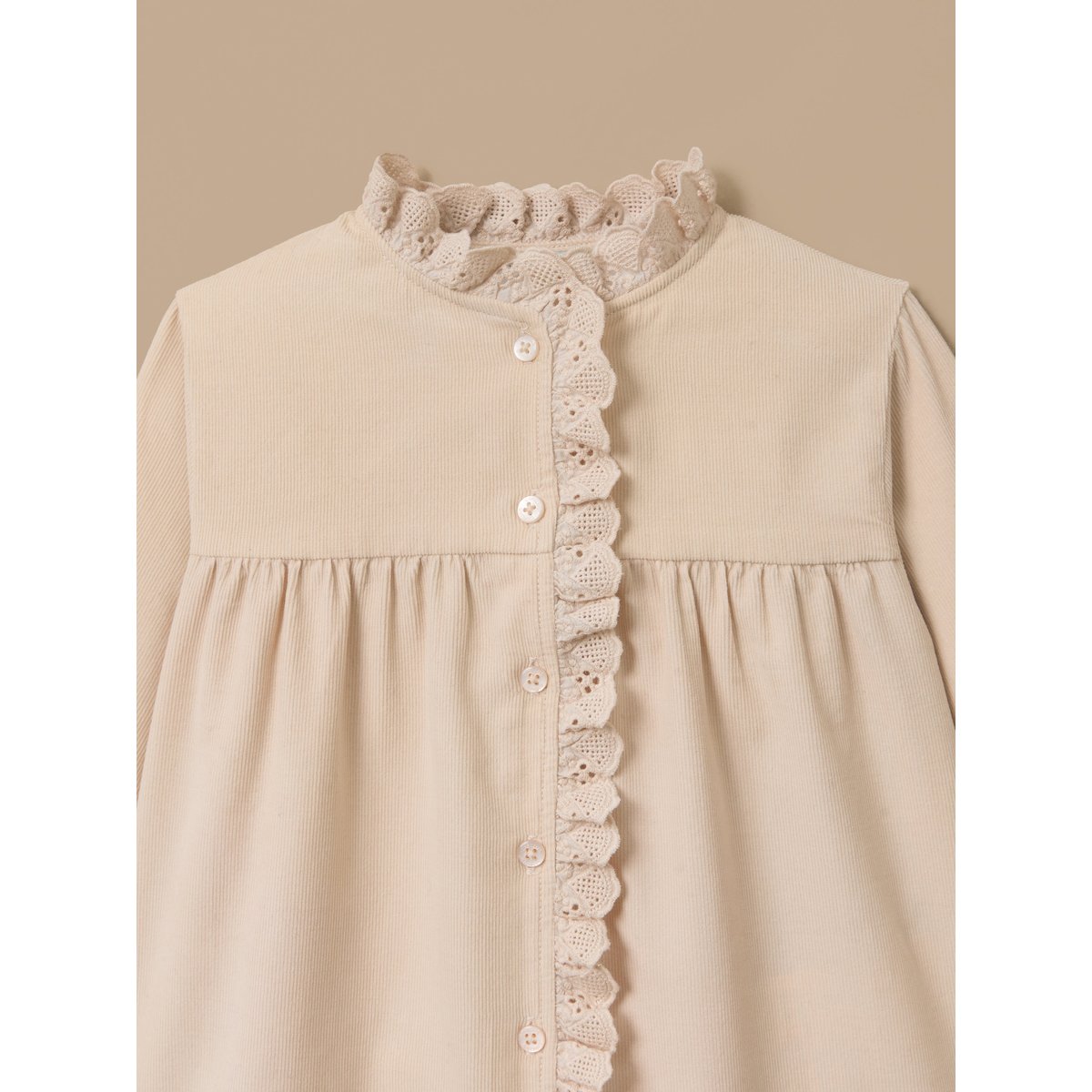 Chemise velours et dentelle ecru, CYRILLUS