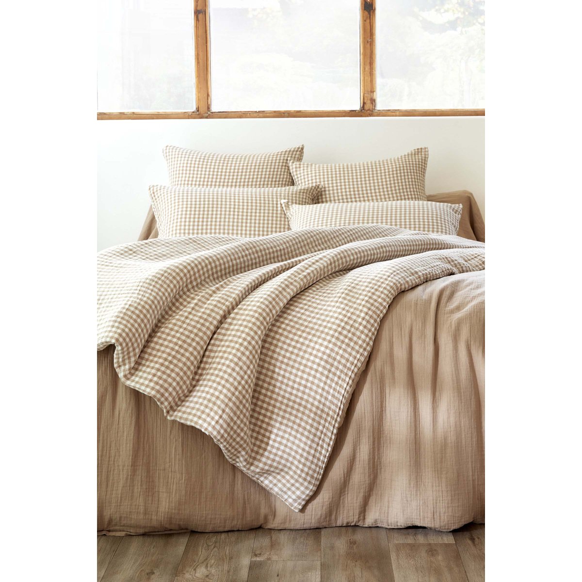 Bout de lit 90 x 200 cm en gaze de coton Vicky ficelle, EDEN