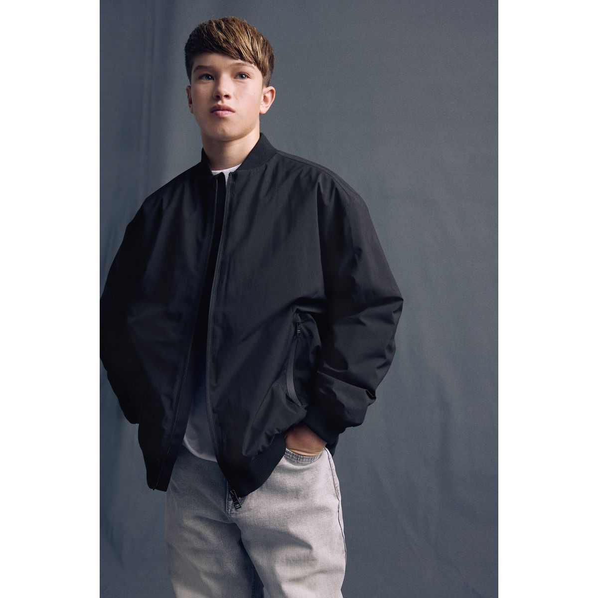 Blouson aviateur habillé noir noir, NEXT