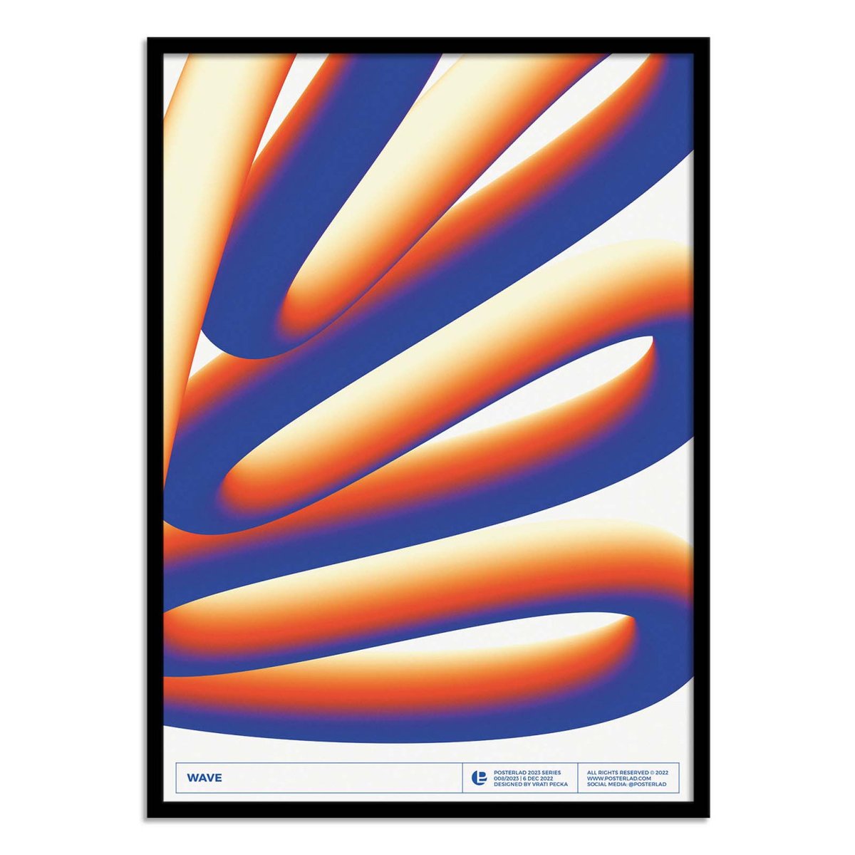 Affiche d'art - Blue wave - Posterlad couleur unique, WALL EDITIONS