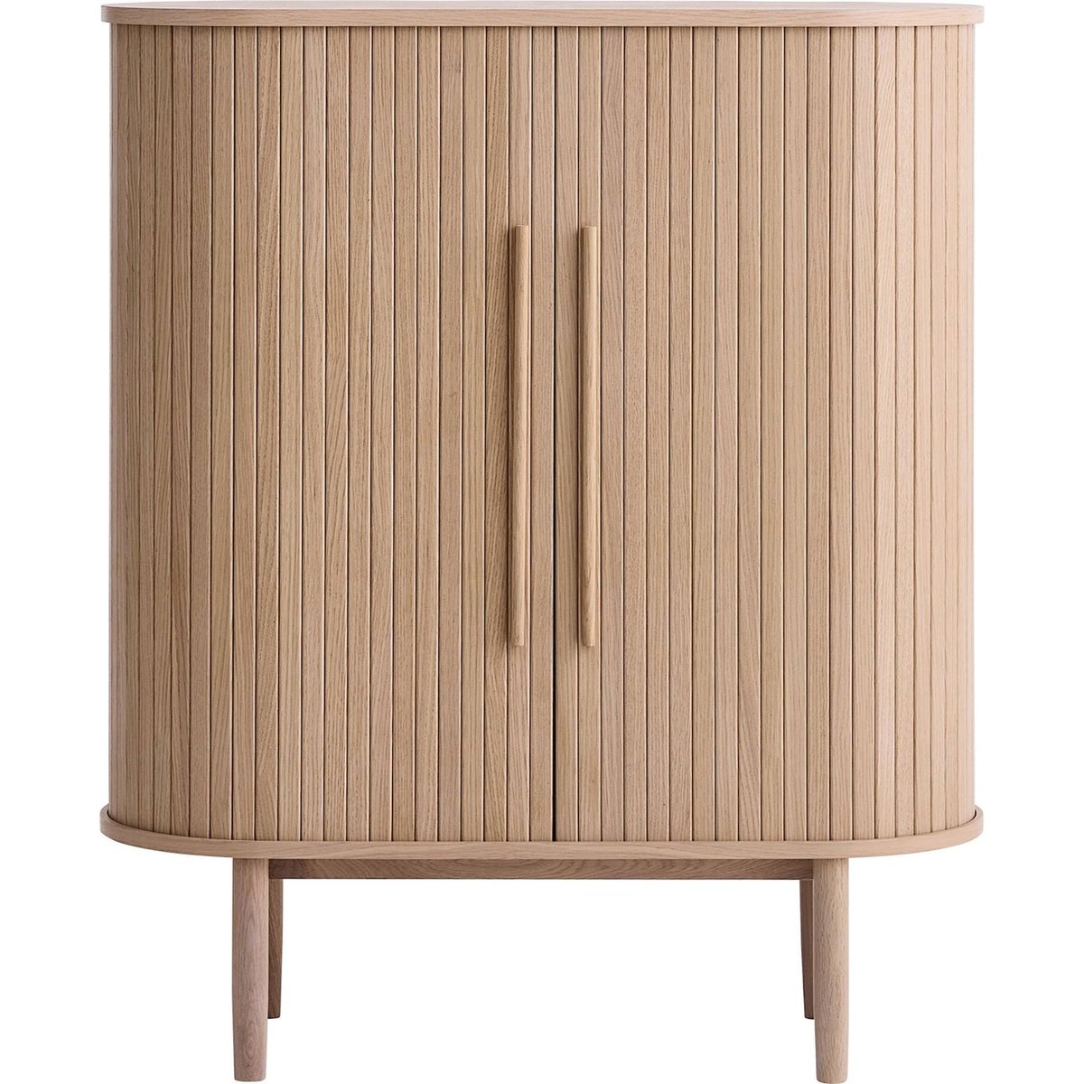 Commode haute à portes coulissantes méta chêne, RECOLLECTION
