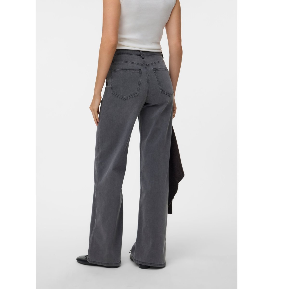 Jean À Coupe Large medium grey denim, VERO MODA