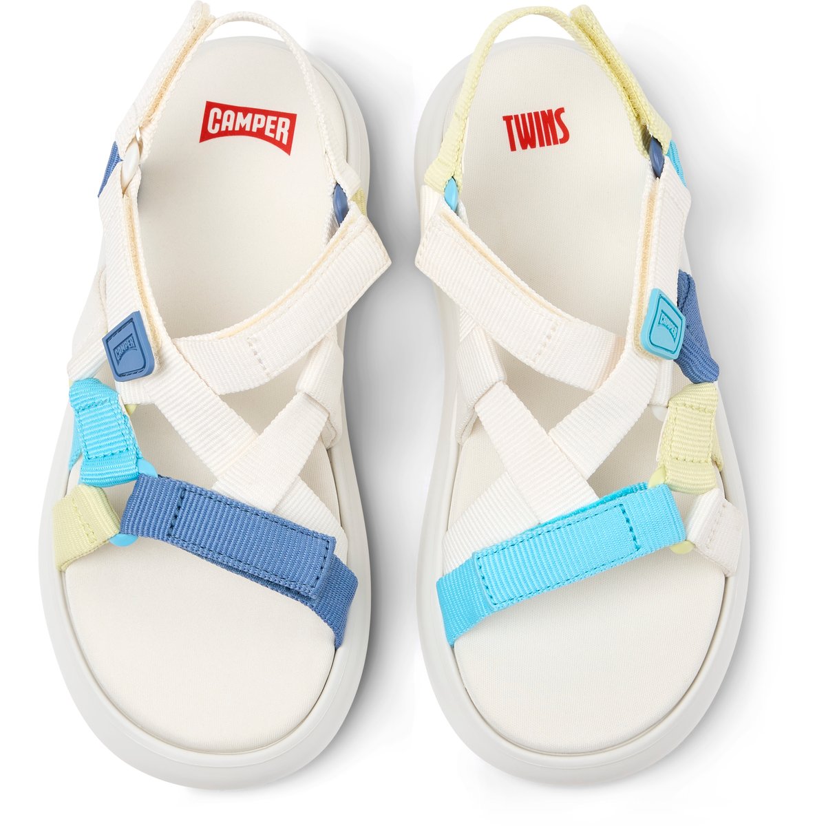 Sandales Pelotas Flota Sandal Twins blanc - bleu, CAMPER