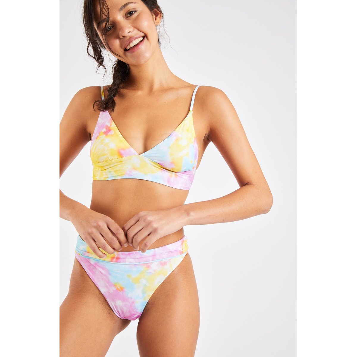 Bas de maillot taille haute Manha - COLORDYE multicolore, BANANA MOON