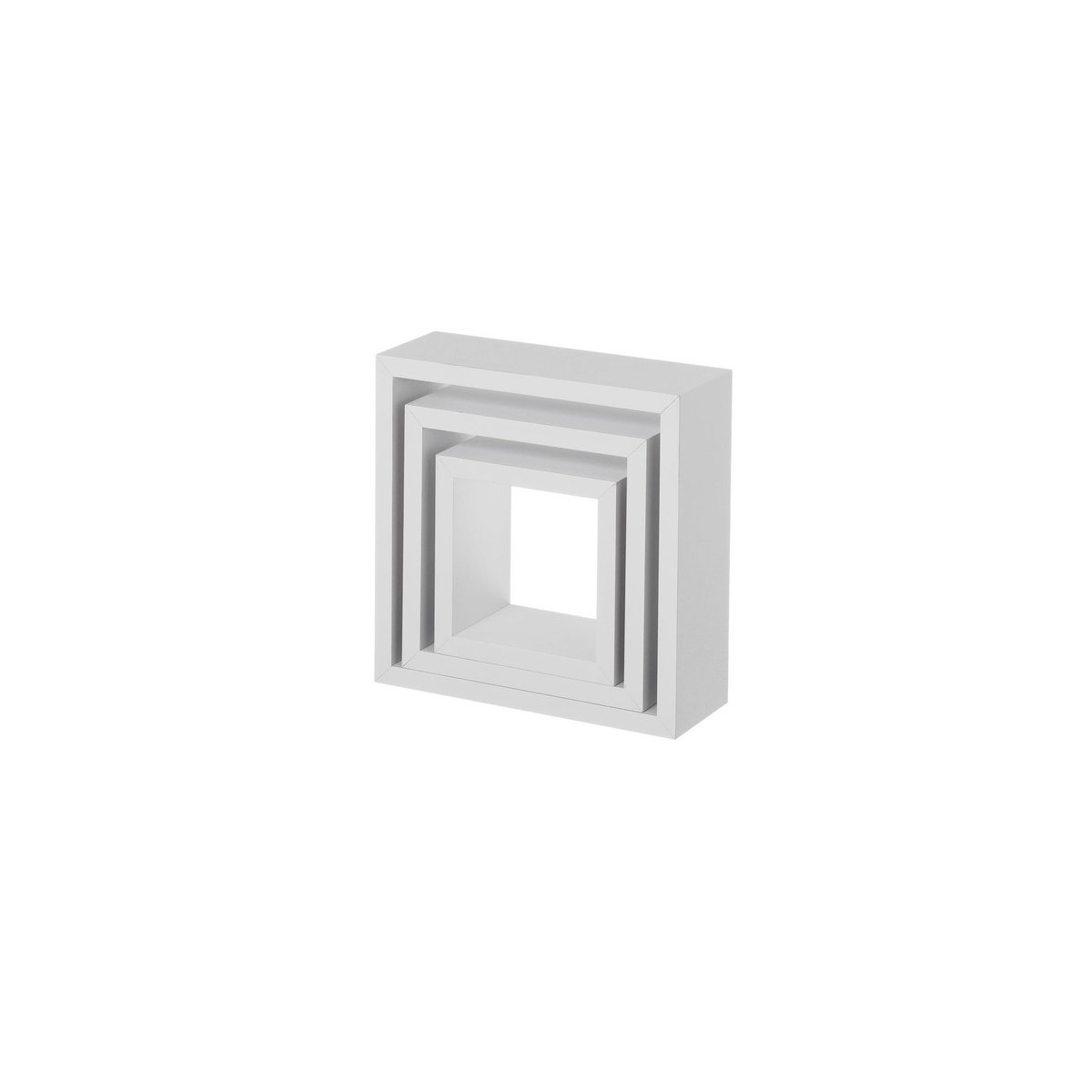 Set de 3 Étagères Murales en Bois MDF Blanc - 25x25x9cm blanc, WADIGA