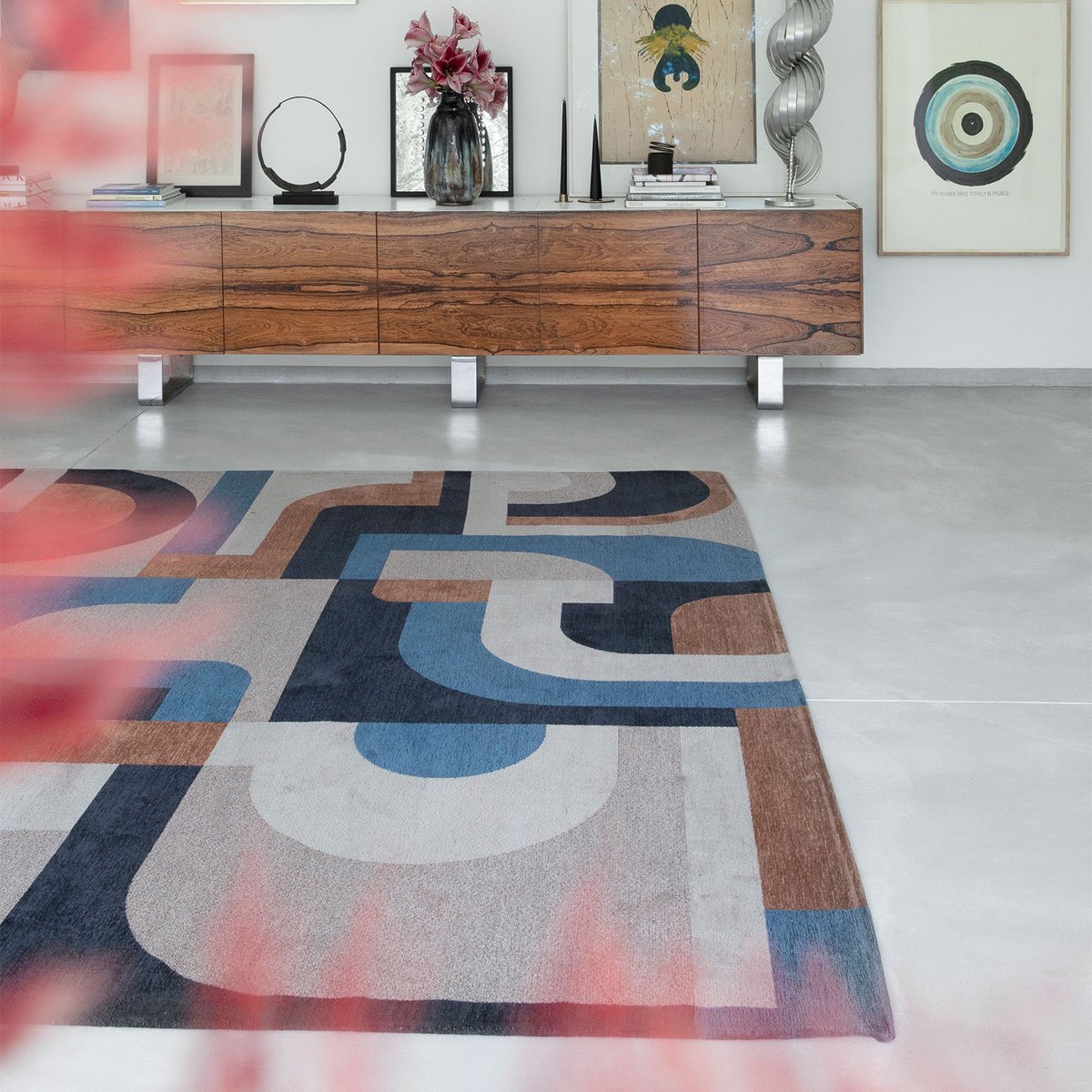 Tapis intérieur/extérieur tissé plat BLUE MUSHROOM marron, NOVATREND