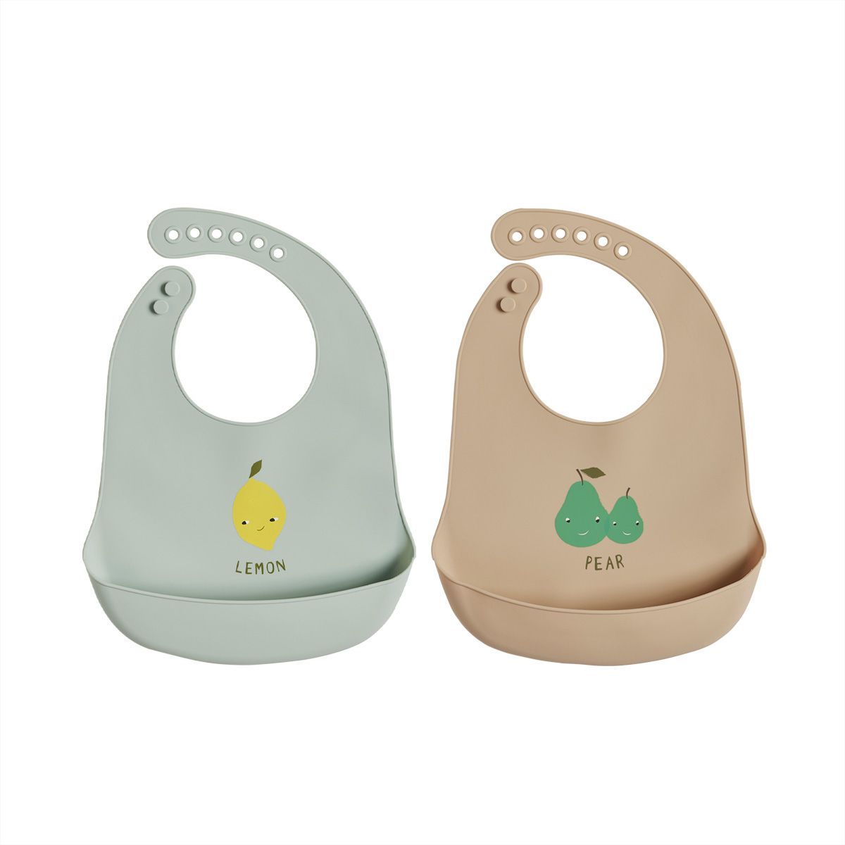 Bavoir Lot de 2 MINI bleu et beige, OYOY LIVING DESIGN