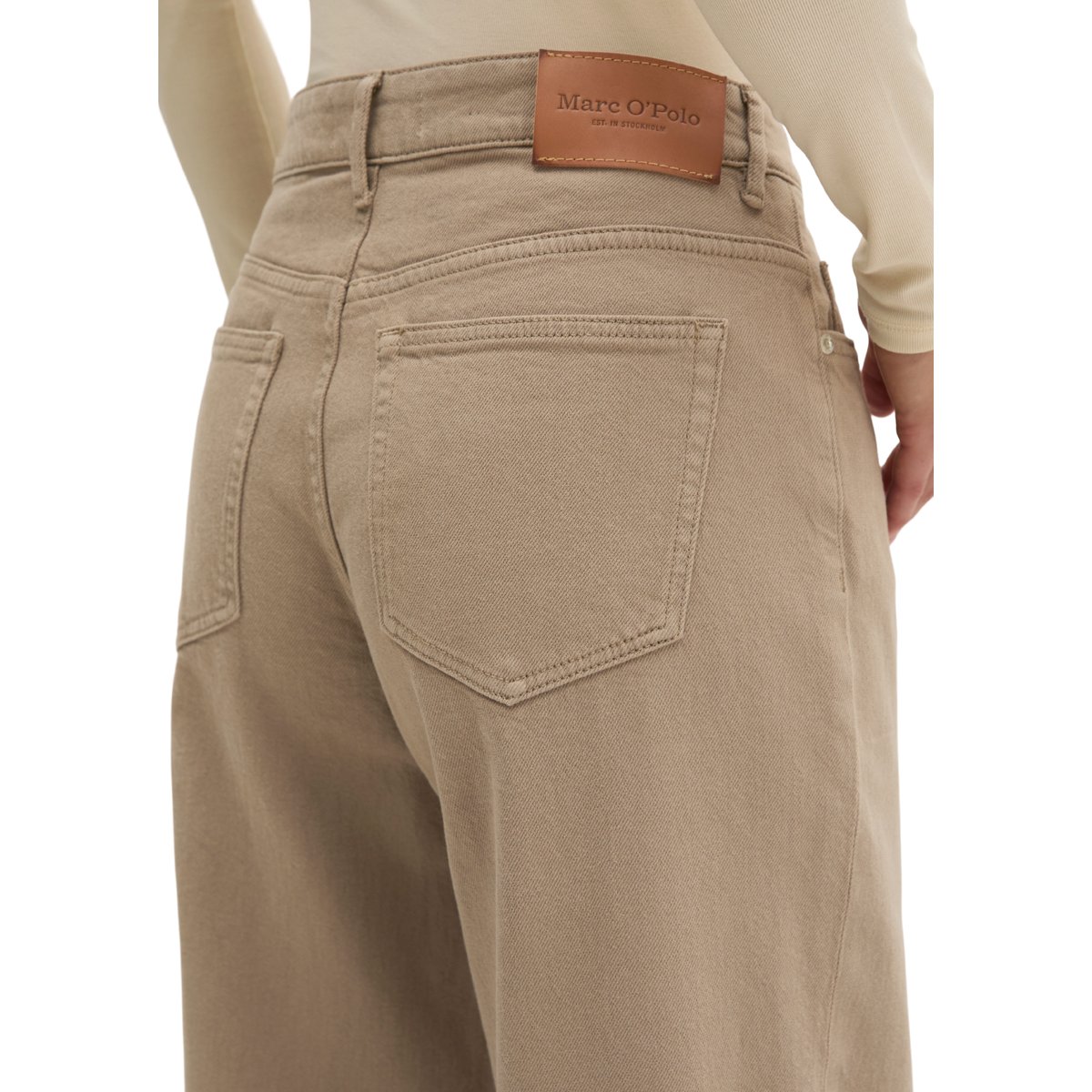 Jean modèle Linn wide en mélange de coton bio beige, MARC O'POLO