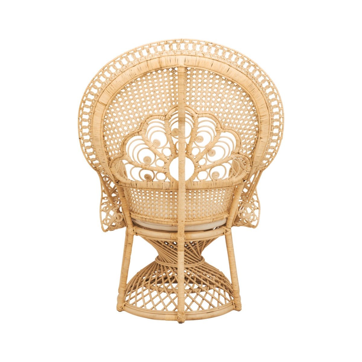 Fauteuil en rotin et coussin - ELOA bois clair, MAISON PAVANE