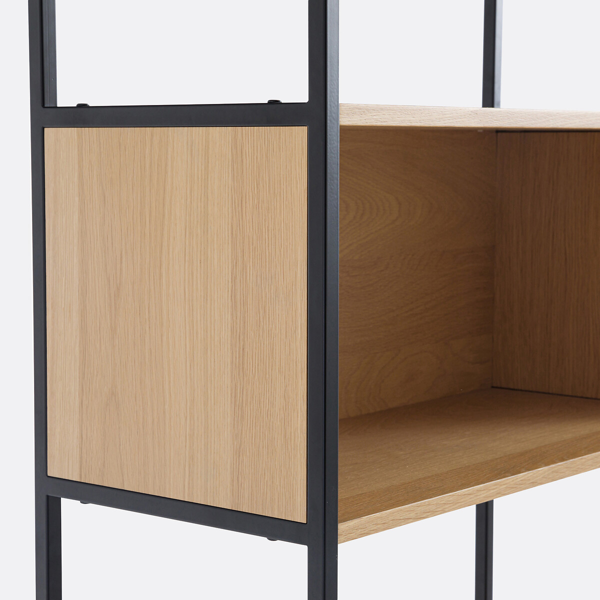 Bibliothèque modulable, 1 niche, 2 portes, en plaqué chêne, VOLGA naturel, LA REDOUTE INTERIEURS