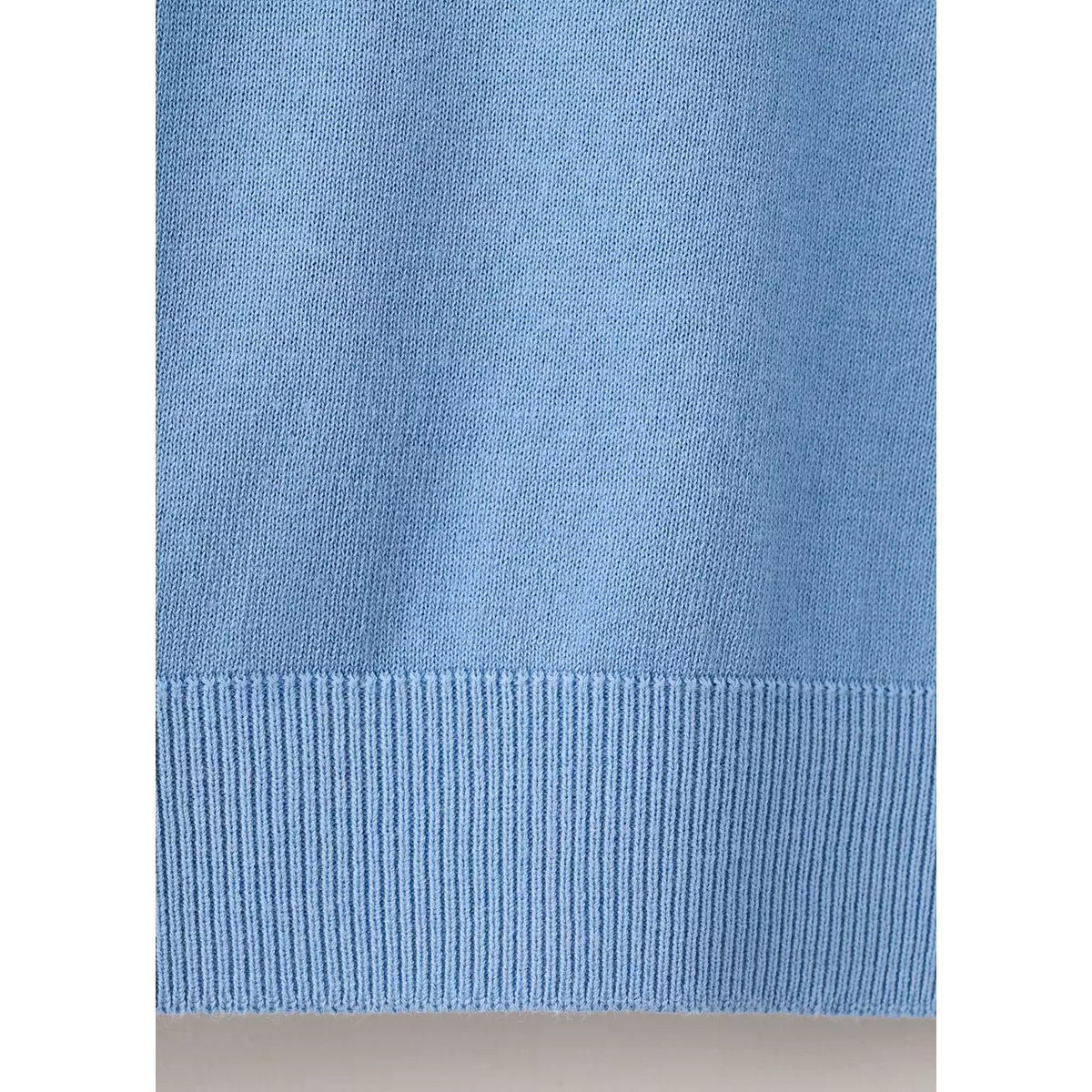 Pull-over 100 % coton maille fine bleu porcelaine, MANGO MAN