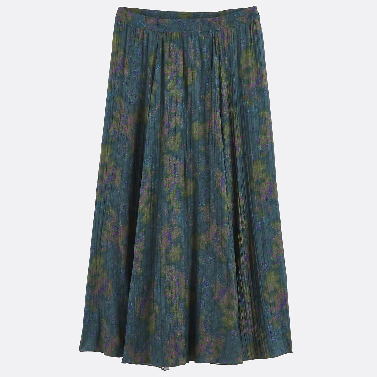 Jupe longue fluide, imprimé cachemire imprimé fond kaki, LA REDOUTE COLLECTIONS