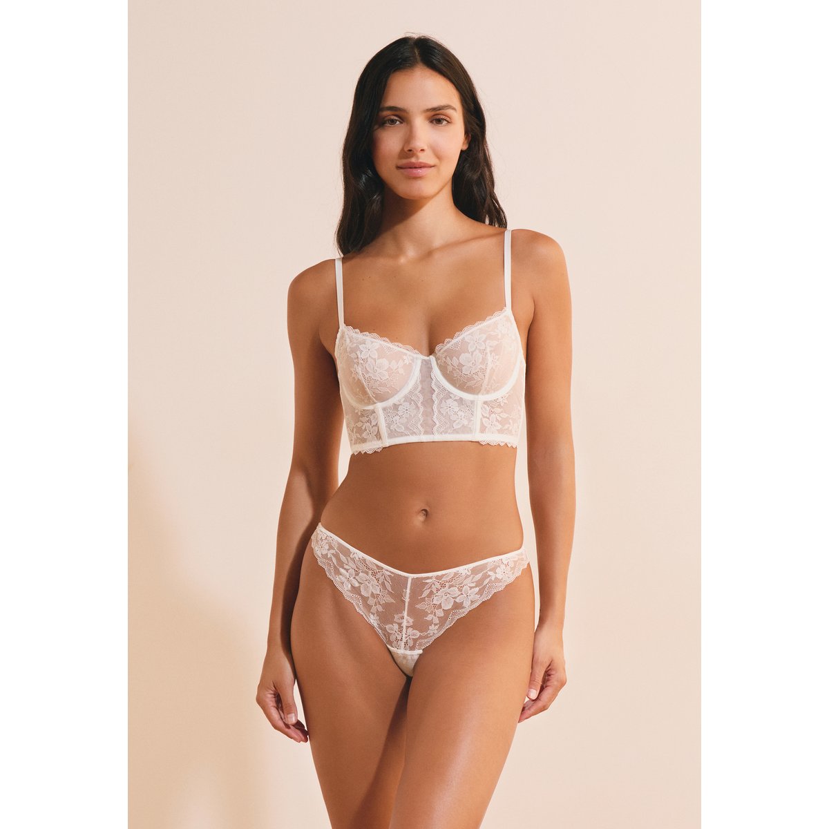 Soutien-gorge bustier avec broderie HERITAGE ecru, ETAM