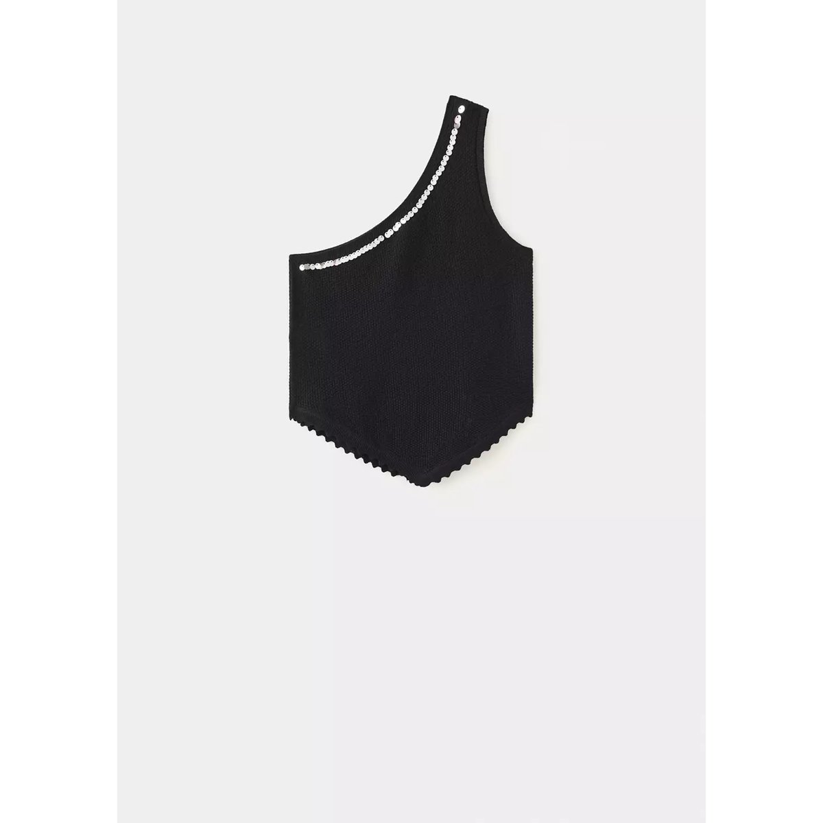 Top asymétrique sequins noir, MANGO TEEN