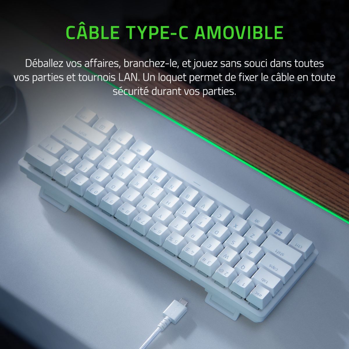 Clavier gamer Huntsman Mini Edition Mercury couleur unique, RAZER