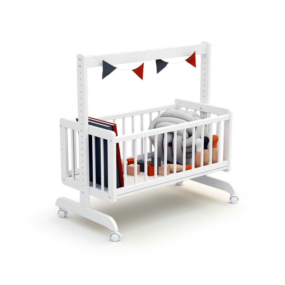 Berceau cododo évolutif en bois NINO blanc, WEBABY