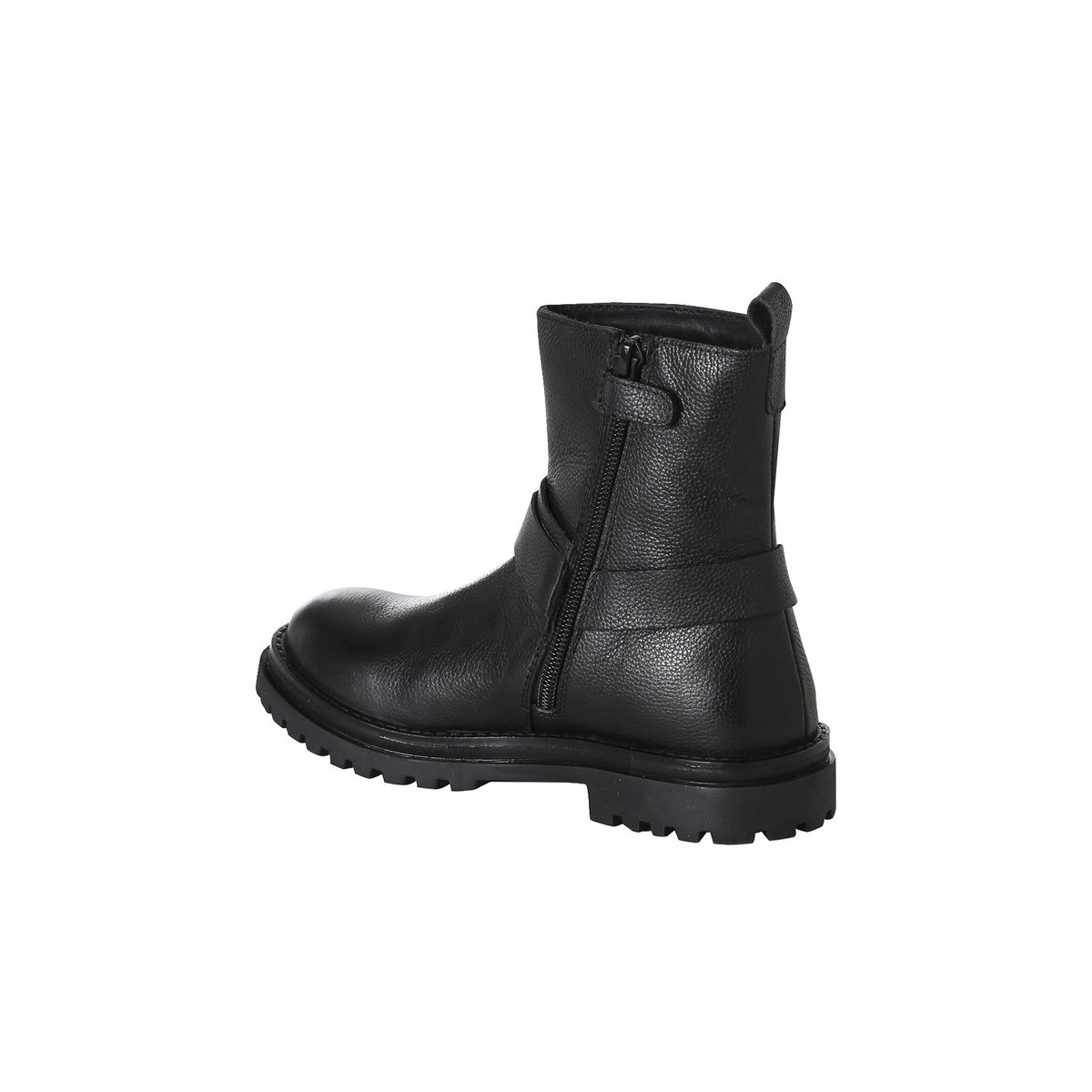 Boots cuir zippées noir, VERTBAUDET