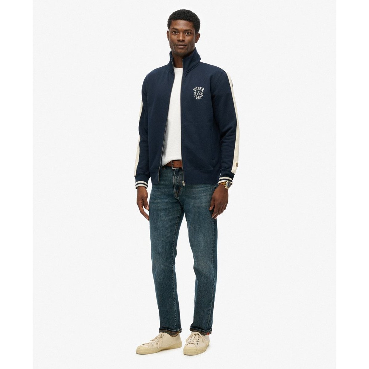 Veste de Survêtement Athletic Club bleu marine nautique, SUPERDRY